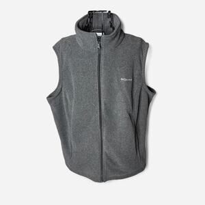 Columbia Women's Plus Size 2X Benton Springs Fleece Vest Heather Grey Full Zip